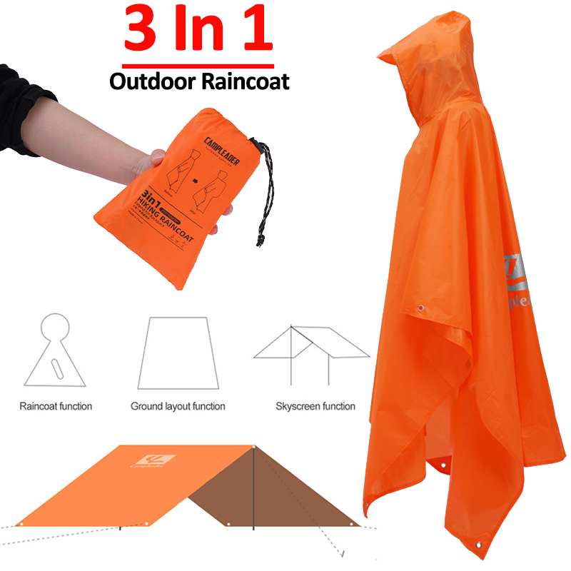 3 In 1 야외 비옷 후드 슬리브 긴 방수 비 판초  - Fishing Rain Suit 리뷰 및 가격