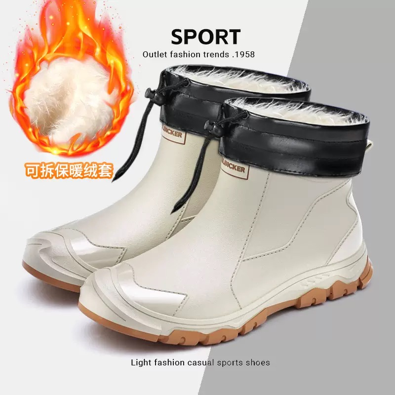 방수 남성용 레인 슈즈 패션 숏 삭스 두꺼운 따뜻한 고 - Fishing Boots 리뷰 및 가격